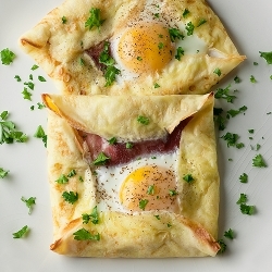 Ham and Egg Crepes