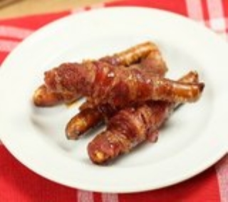 Bacon Wrapped Pretzel Sticks