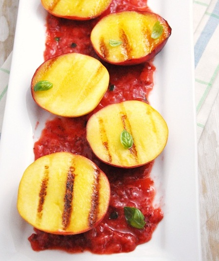 Grilled Peaches w/ Strawberry