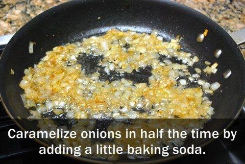 Add Baking soda to caramelize onions faster!