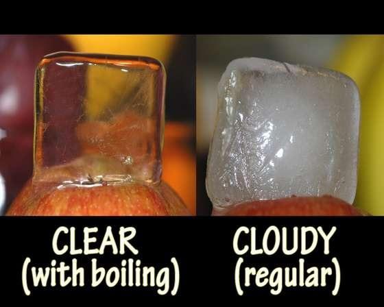 Clearing up ice cubes