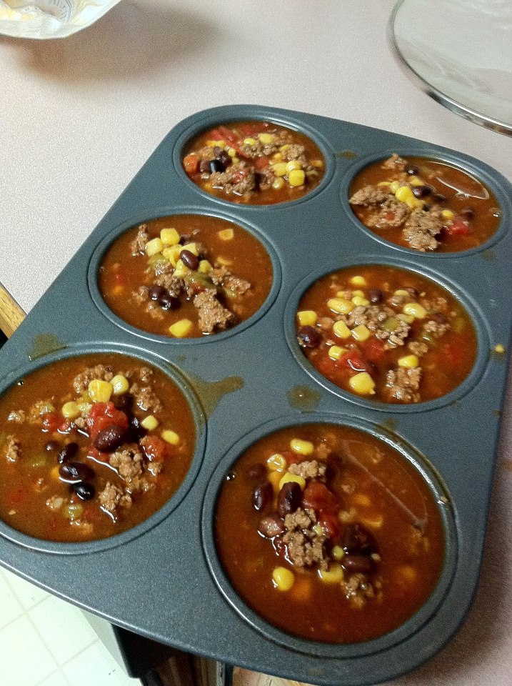 Freeze Soup in Muffin Pan