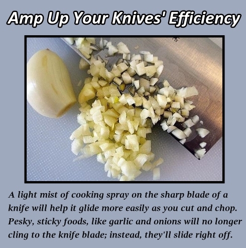 Keep Garlic from Sticking to the Knife!