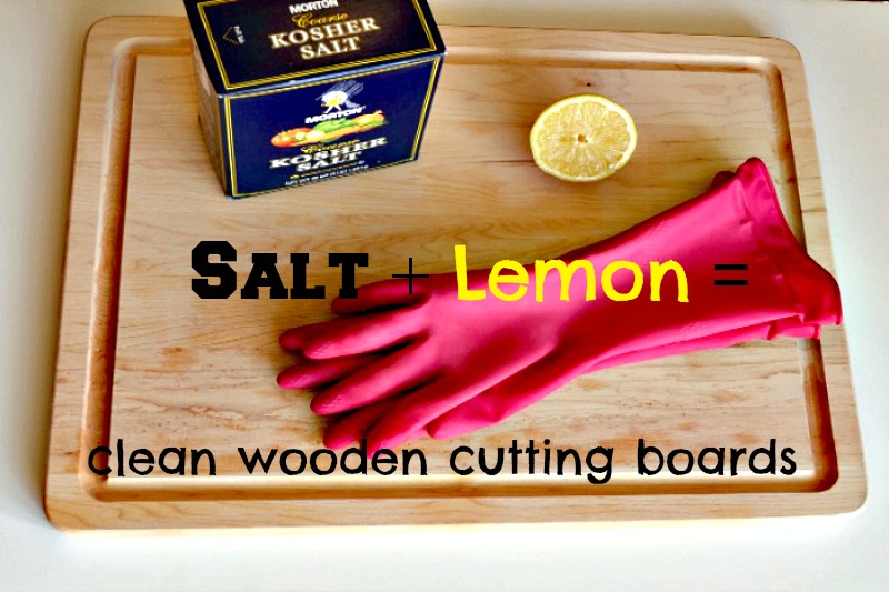 Clean Cutting Boards with Lemon and Salt