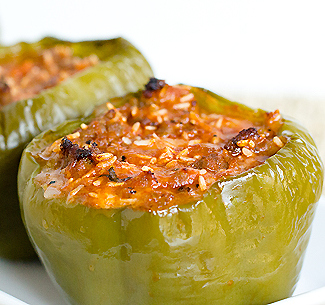 Spicy Sausage Stuffed Peppers