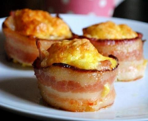 Bacon Wrapped Mini Omelet