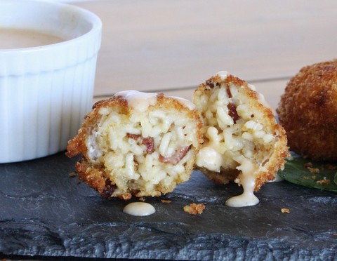 Beer and Bacon Rice Balls