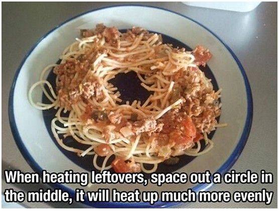 Create a space in your leftovers for heating :)