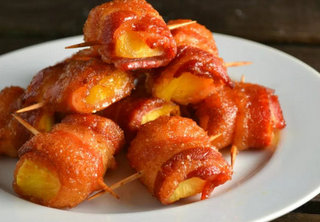 Sweet Bacon Wrapped Pineapple Bites