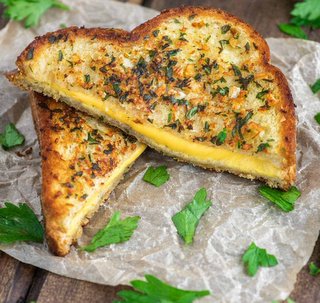 Grilled Cheese on Garlic Bread